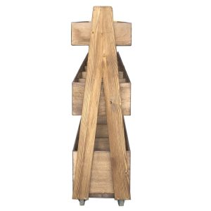 Rustic Brown Mobile Rustic 3-Tier Impulse Queue Divider Display Stand 1500x260x940 end view Rustic Brown Mobile Rustic 3-Tier Impulse Queue Divider Display Stand 1500x260x940 end view