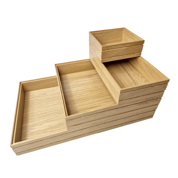 B2/3 Ribbed Natural Oak Trolley Stacked 2 B2/3 Ribbed Natural Oak Trolley Stacked 2