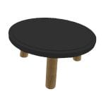 Black Topped Oak Milking Stool 290Dx140