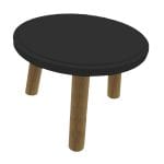 Black Topped Oak Milking Stool 290Dx210