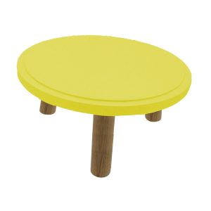 Yellow Topped Oak Milking Stool 290Dx140