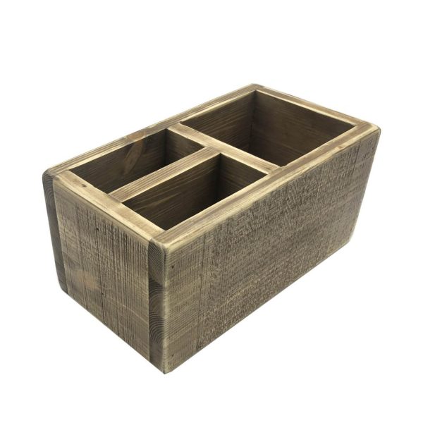 Painswick Rustic 3 Compartment Cutlery & Condiment Holder