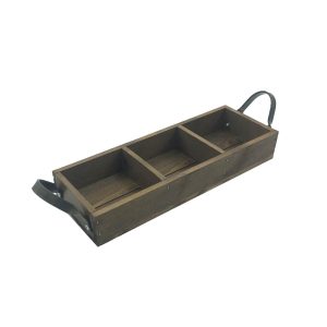 Looped Handle Rustic 3 compartment Tray 350x120x53