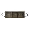 Looped Handle Rustic 3 compartment Tray 350x120x53 top view