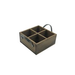 Looped Handle Rustic 4 compartment Tray 180x180x80