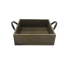 Looped Handle Rustic Tray 250x250x80 side view