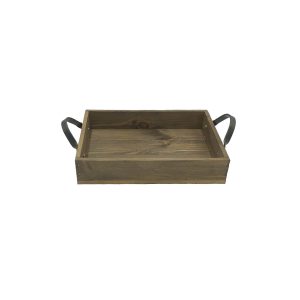 Looped Handle Rustic Tray 280x210x53 side view