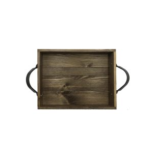 Looped Handle Rustic Brown Tray 280x210x53