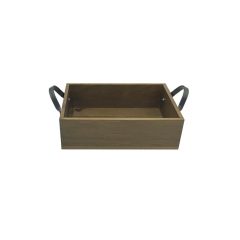 Looped Handle Rustic Tray 280x210x80 side view