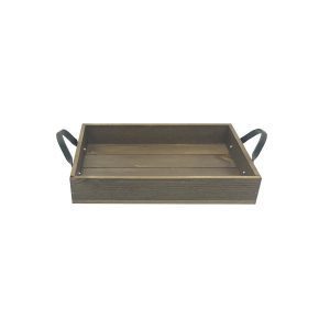 Looped Handle Rustic Tray 330x240x53 side view