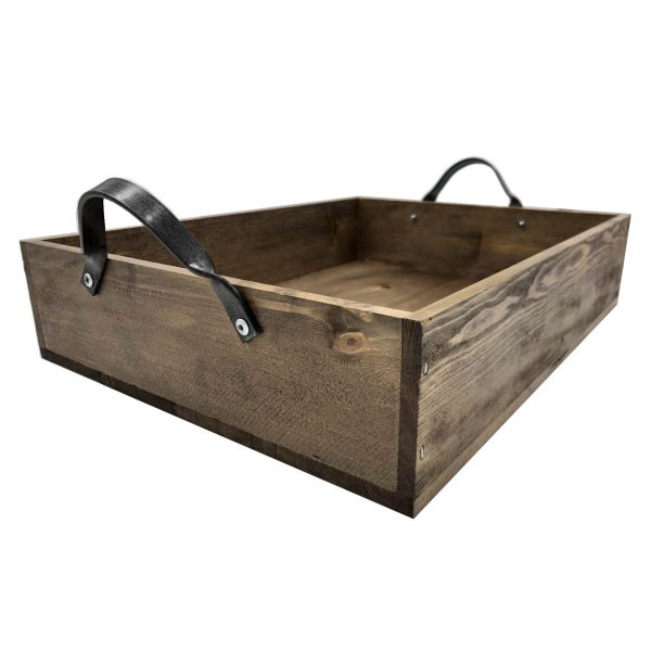 Looped Handle Rustic Tray 375x290x80 angle Looped Handle Rustic Tray 375x290x80 angle
