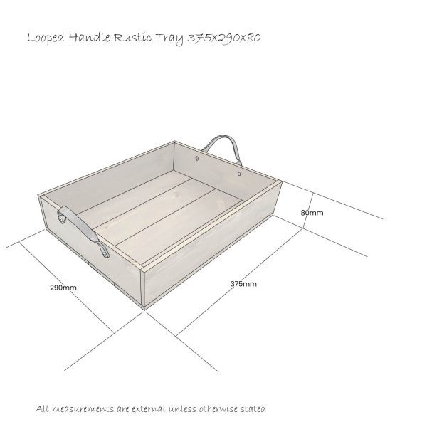 Looped Handle Rustic Tray 375x290x80 schematic Looped Handle Rustic Tray 375x290x80 schematic