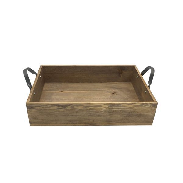 Looped Handle Rustic Tray 375x290x80 side view Looped Handle Rustic Tray 375x290x80 side view