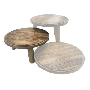 Scorched Pine Milking Stool 305Dx140 in set