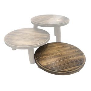 Scorched Pine Milking Stool 305Dx70 in set