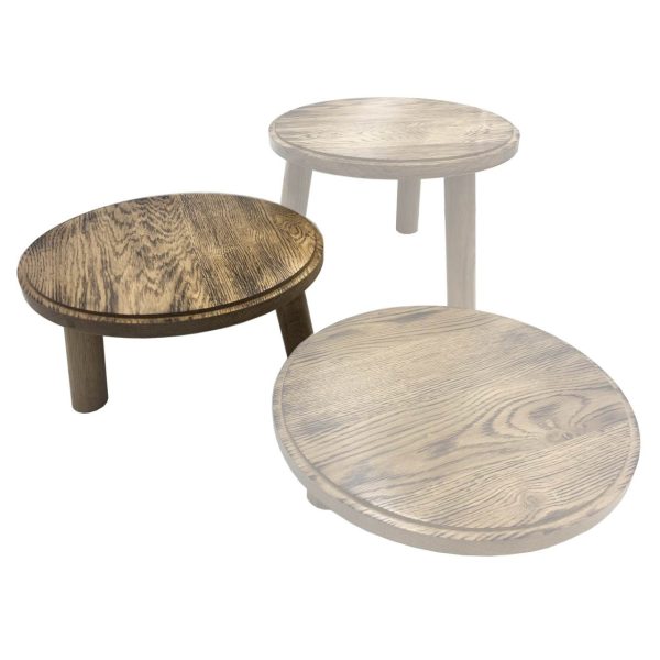 Scorched oak Milking Stool 305Dx140 in set Scorched oak Milking Stool 305Dx140 in set