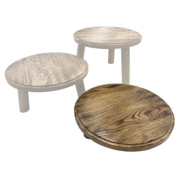 Scorched oak Milking Stool 305Dx70 in set Scorched oak Milking Stool 305Dx70 in set