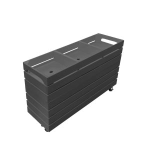 Amberley Grey Mobile Painted 3 Bin Impulse Merchandise Display Stand 925x300x624