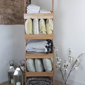 Mobile 5-Tier Slanted Oak A-Frame Display Stand 486x530x1765 lifestyle Mobile 5-Tier Slanted Oak A-Frame Display Stand 486x530x1765 lifestyle