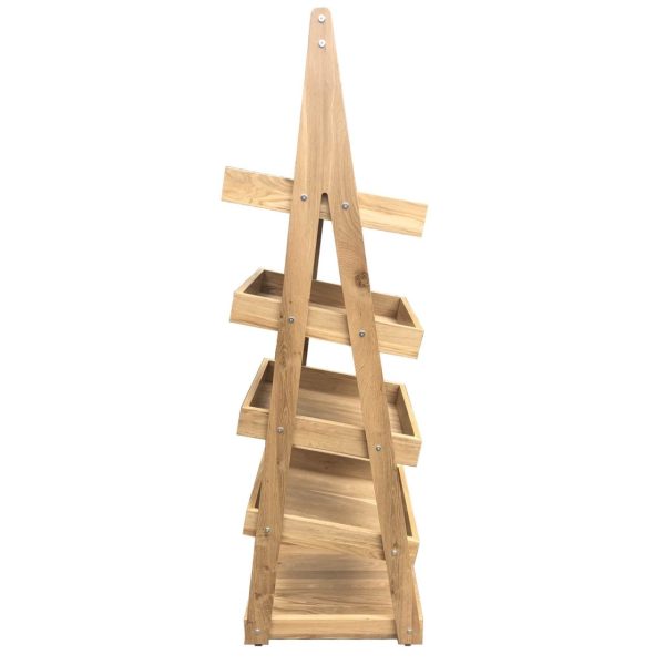 Mobile 5-Tier Slanted Oak A-Frame Display Stand 486x530x1765 side view Mobile 5-Tier Slanted Oak A-Frame Display Stand 486x530x1765 side view