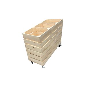 Natural Rustic 3 Bin Impulse Merchandise Paddock Display Stand 900x300x600