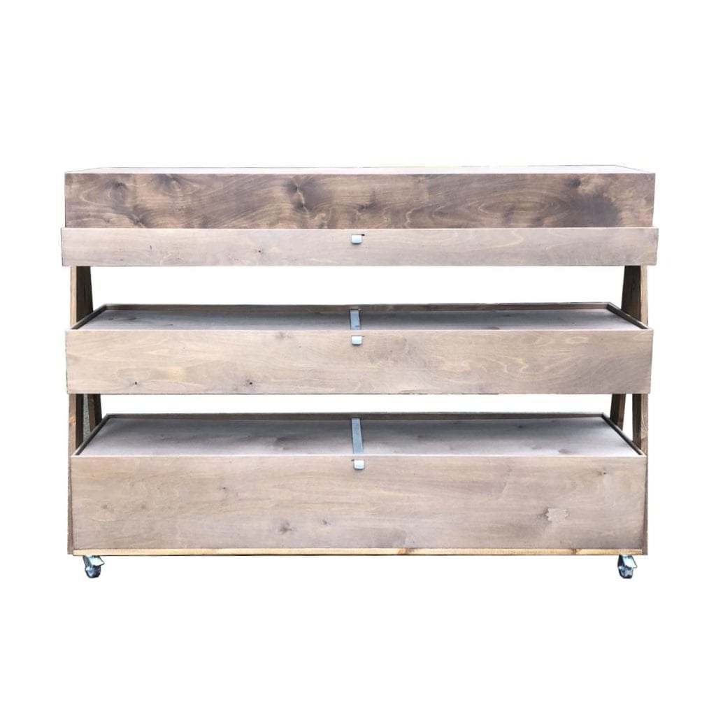 Mobile Rustic Brown Albert 3-Tier Queue Divider Display Stand