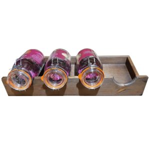 Rustic Brown Rustic Kilner Jar display Stand 650x250x100 front view with jars