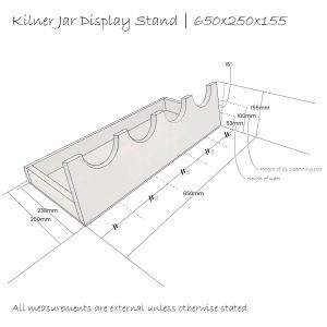 Kilner Jar display Stand 650x250x155 Schematic