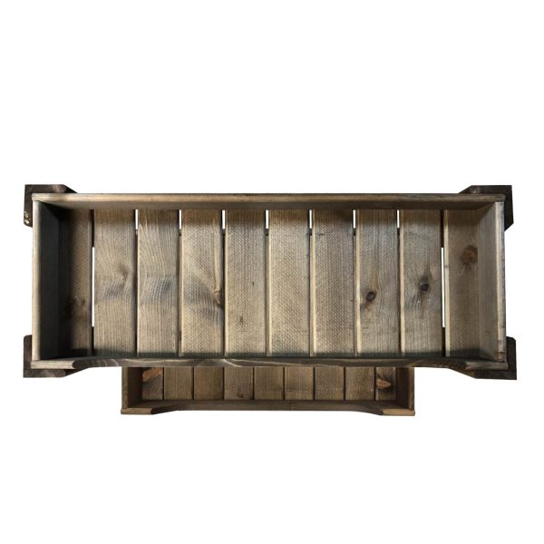 Rustic Brown Rustic Slatted Beverage Station 645x370x345 plan view Rustic Brown Rustic Slatted Beverage Station 645x370x345 plan view