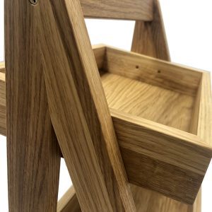 2-Tier Slanted Oak A-Frame Display Stand 316x250x500 detail 2