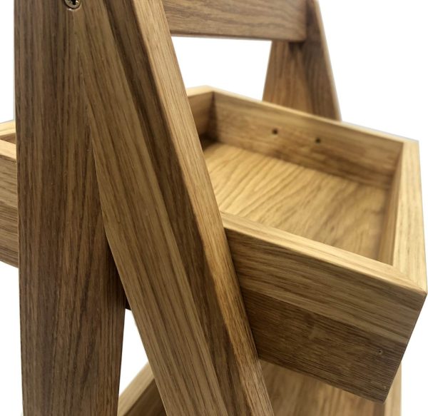 2-Tier Slanted Oak A-Frame Display Stand 316x250x500 detail 2 2-Tier Slanted Oak A-Frame Display Stand 316x250x500 detail 2