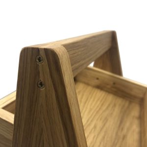 2-Tier Slanted Oak A-Frame Display Stand 316x250x500 detail