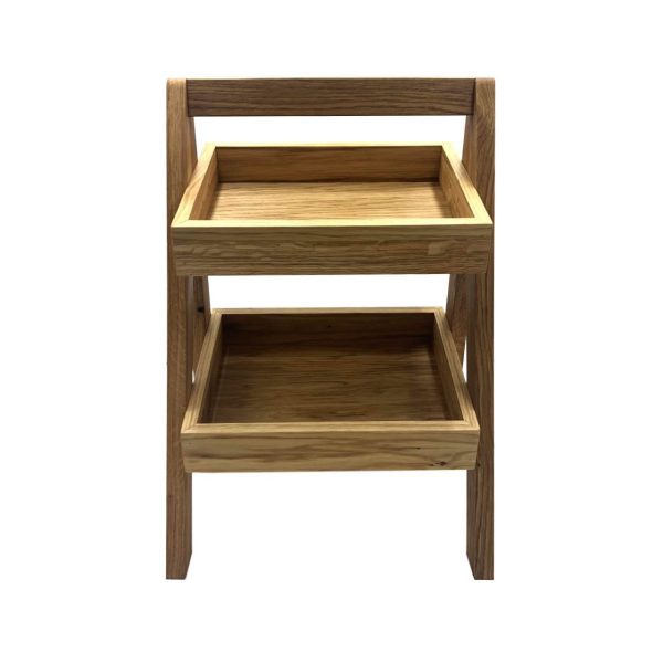 2-Tier Slanted Oak A-Frame Display Stand 316x250x500 front view 2-Tier Slanted Oak A-Frame Display Stand 316x250x500 front view