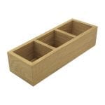 3 Compartment Oak Condiment Holder 340x120x80