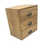 3-Tier 9 compartment oak Tea chest 363x233x382