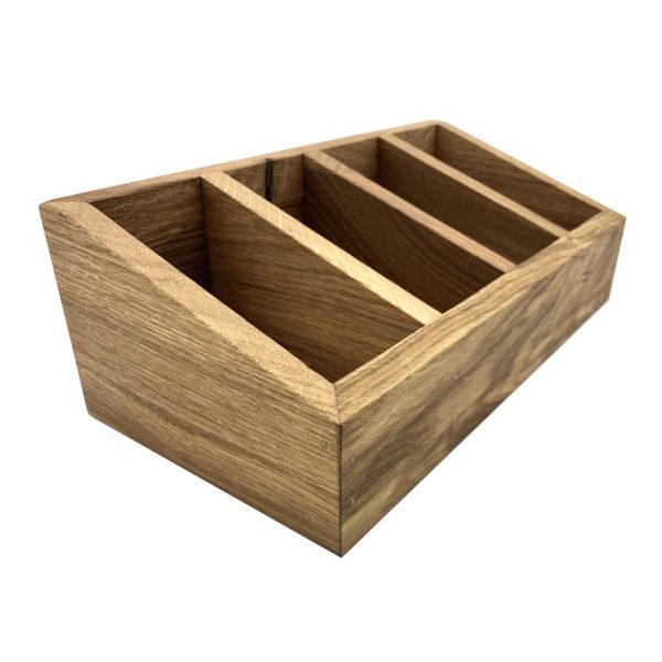 4 Compartment Slanted Oak Condiment Holder 300x150x100 detail 4 Compartment Slanted Oak Condiment Holder 300x150x100 detail