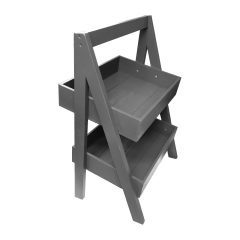 Amberley Grey Painted 2-Tier Slanted Wooden A-Frame Display Stand 410x310x650