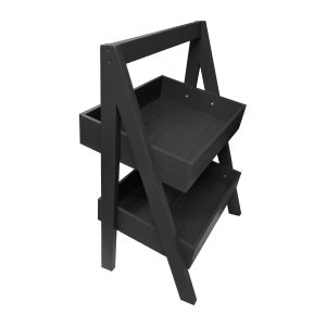 Black Painted 2-Tier Slanted Wooden A-Frame Display Stand 410x310x650