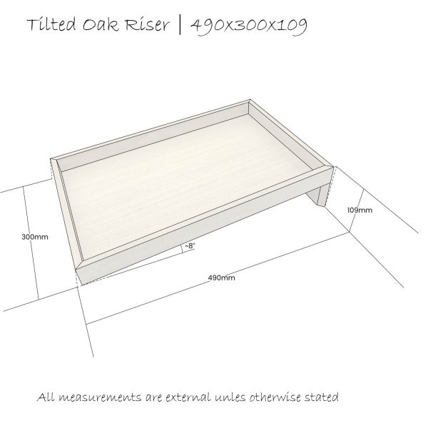 Oak Cake & Sandwich Tilted Riser 490x300x109 Schematic Oak Cake & Sandwich Tilted Riser 490x300x109 plan view