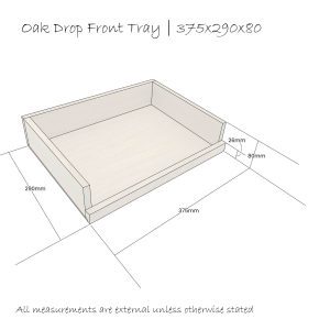 Oak Drop Front Tray 375x290x80 schematic