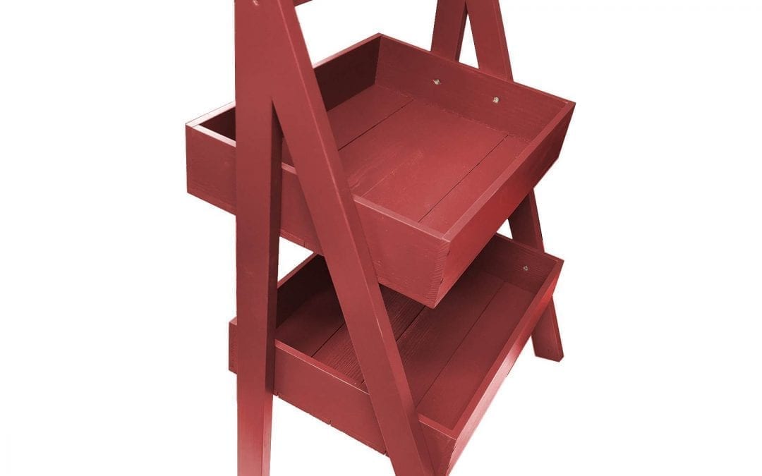 Sherston Claret Painted 2-Tier Slanted Wooden A-Frame Display Stand 410x310x650
