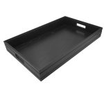 B1/1 Ribbed Black Oak Trolley Stacker Handle Tray 635x398x80