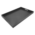 B1/1 Ribbed Black Oak Trolley Stacker Handle Tray 636x398x40
