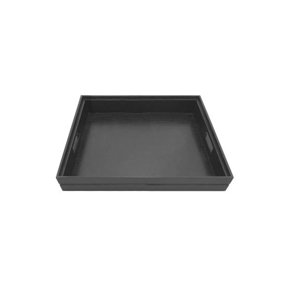 B2-3 Ribbed Black Oak Trolley Stacker Tray 425x398x40 side view B2/3 Ribbed Black Oak Trolley Stacker Tray 425x398x40 side view