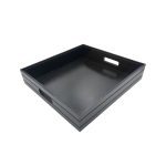 B2/3 Ribbed Black Oak Trolley Stacker Handle Tray 425x398x80