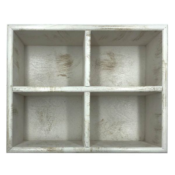 White Distressed Painted Ply Cutlery and Condiment Holder 260x207x110 plan view White Distressed Painted Ply Cutlery and Condiment Holder 260x207x110 plan view