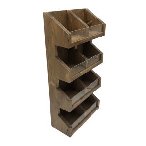 Rustic Brown Pine 4 tier 8 compartment Display Stand 300x235x600