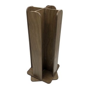 Rustic Brown Ply 4 Compartment Rotating Cup & Lid Holder 230x230x554