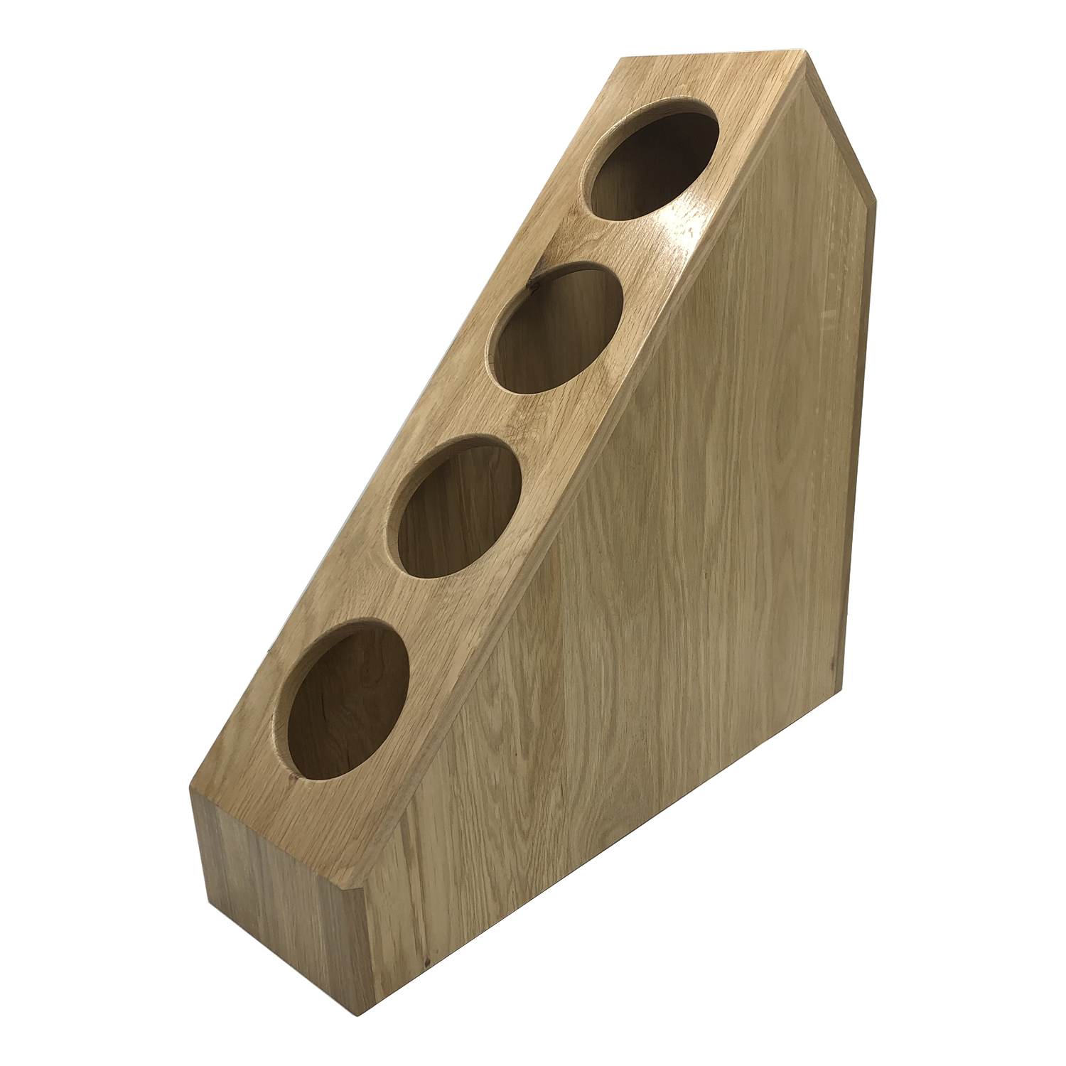 Oak 4-tier slanted cylindrical cutlery holder 520x160x505