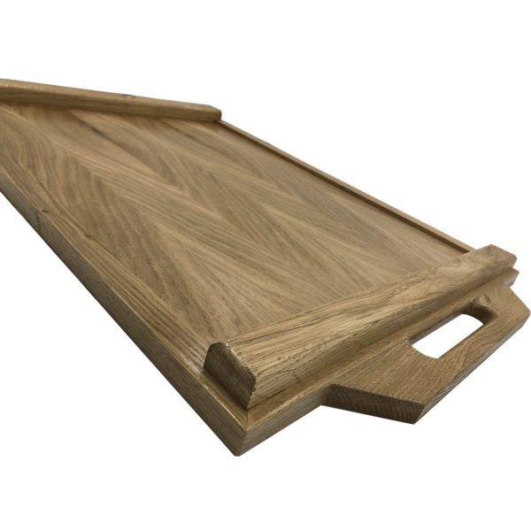 Oak Butlers Tray 710x470x36 underneath foot detail Oak Butlers Tray 710x470x36 underneath foot detail